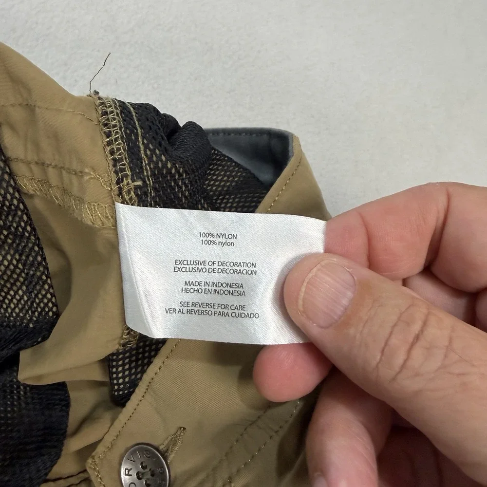 NWT Orvis Foothill Cargo Shorts Mens 40 Khaki Nylon Moisture Wicking